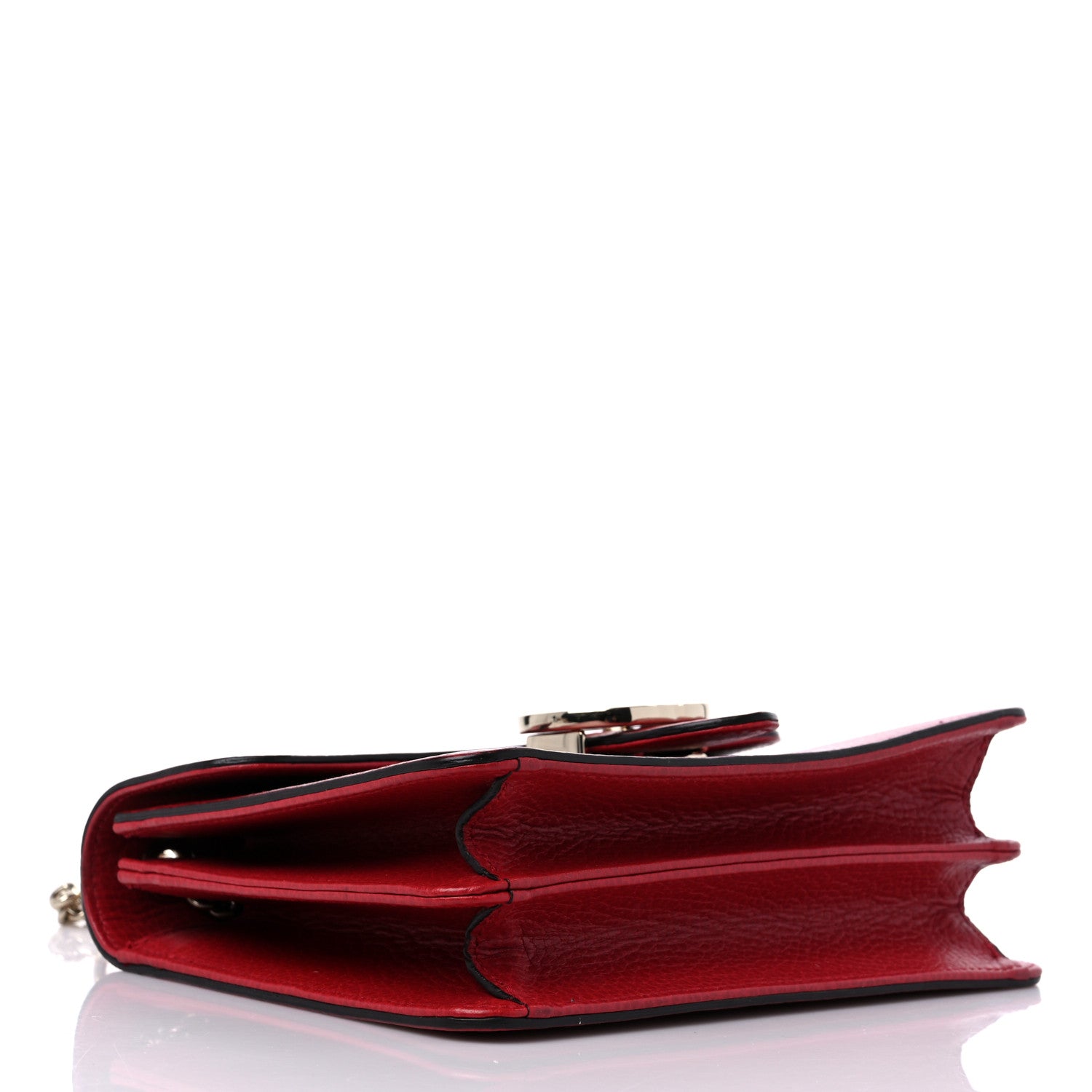 Gucci Dollar Calfskin Small Interlocking G Shoulder Bag Red 4 of 11