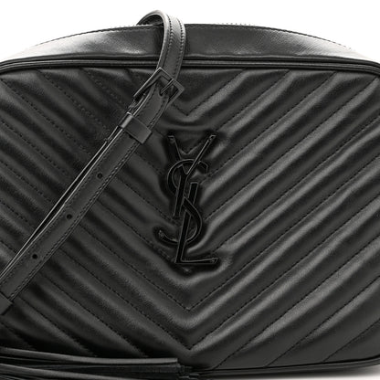 Saint Laurent Calfskin Matelasse Monogram Lou Camera Bag Black 7 of 9