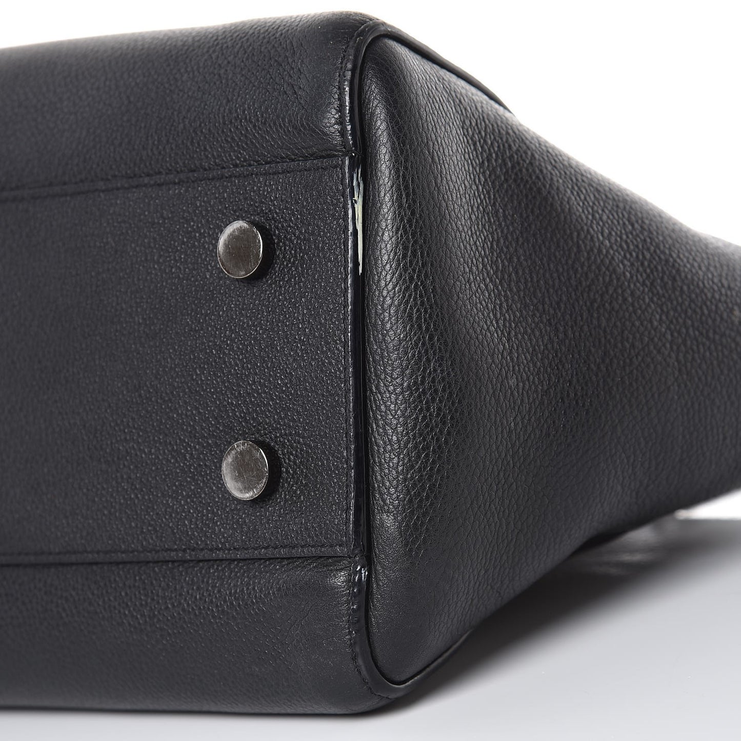 Grained Calfskin Small Cabas Rive Gauche Black