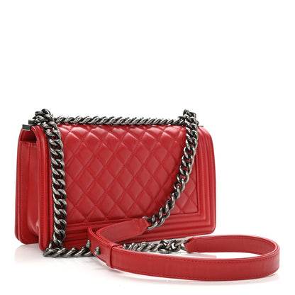 Chanel Calfskin Quilted Medium Boy Flap Red 3 of 12