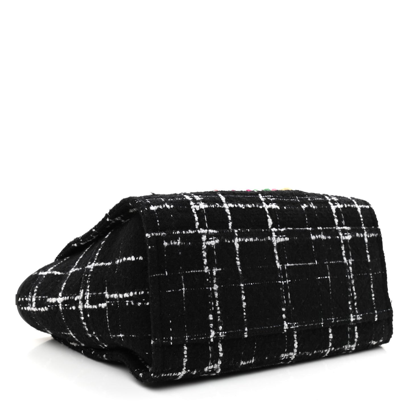 Tweed Medium Deauville Tote Black White Multicolor