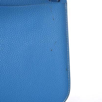 Hermes Taurillon Clemence Halzan 31 GM Bleu Zanzibar 12 of 14