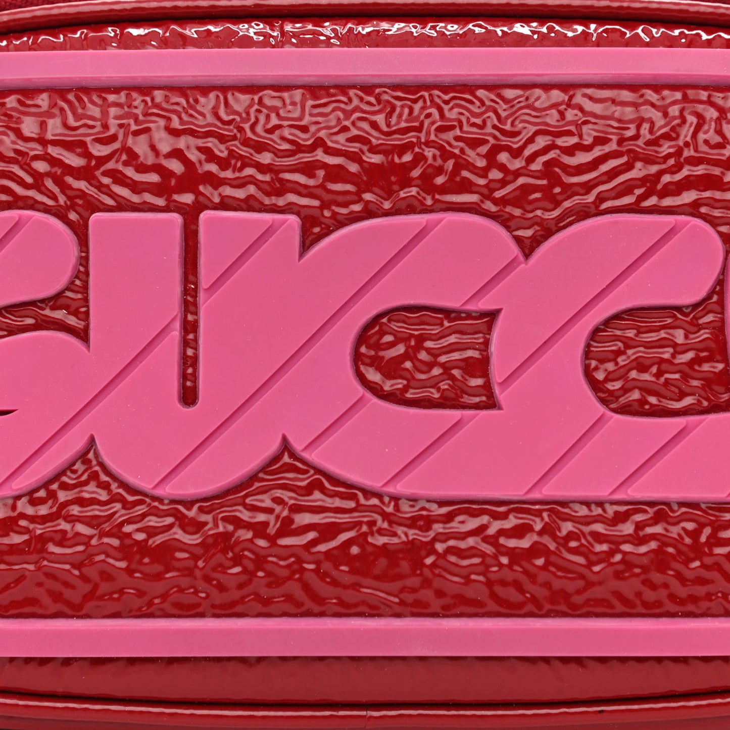 Patent Rubber Game Patch Logo Belt Bag 95 38 Hibiscus Red