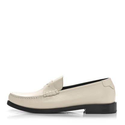 Saint Laurent Calfskin Penny Loafers 41 Pearl 1 of 8