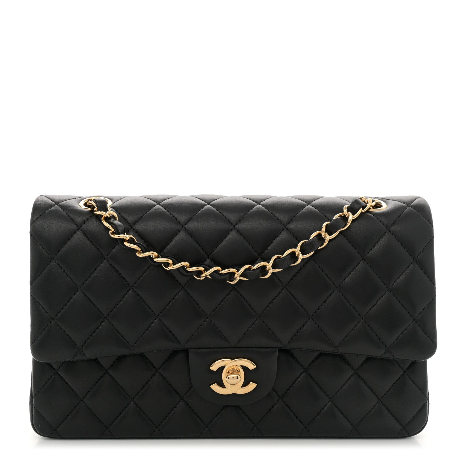Chanel Lambskin Quilted Medium Double Flap Black 1 of 11