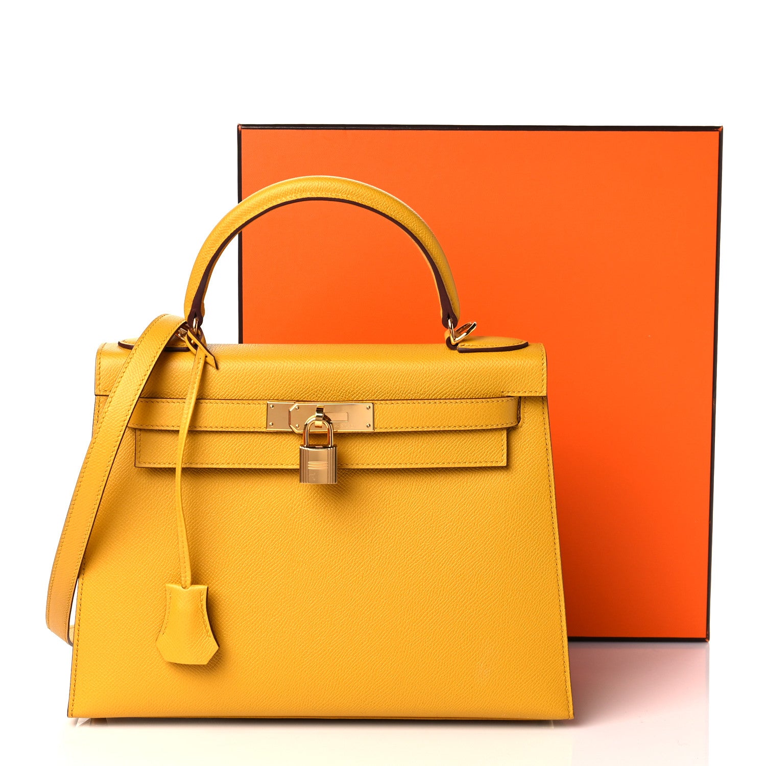 Hermes Epsom Kelly Sellier 28 Jaune Ambre 11 of 11