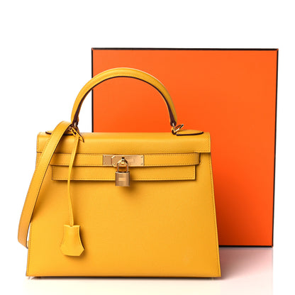Hermes Epsom Kelly Sellier 28 Jaune Ambre 11 of 11