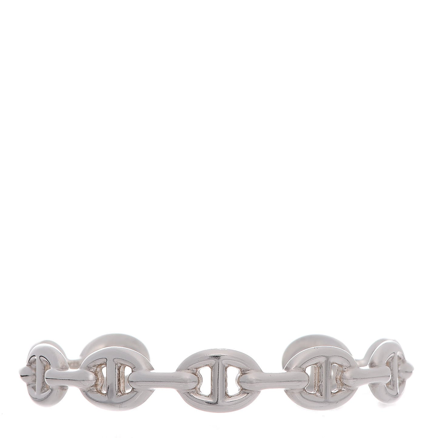 Sterling Silver MM Chaine d'Ancre Enchainee Cuff Bracelet LG