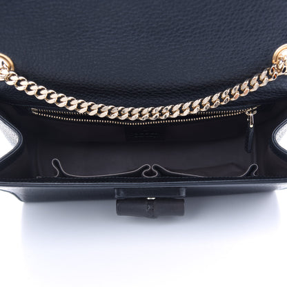 Gucci Pebbled Calfskin Medium Miss Bamboo Shoulder Bag Black 4 of 8