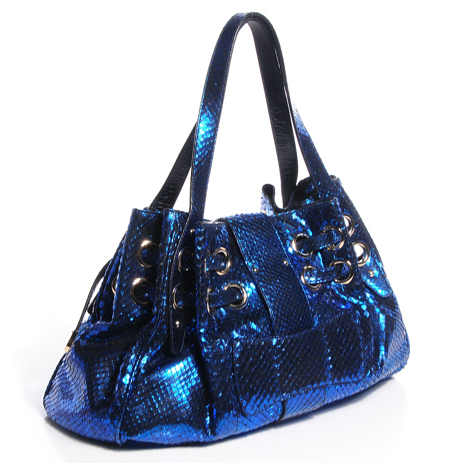 Jimmy Choo Metallic Python Ramona Blue 10 of 10