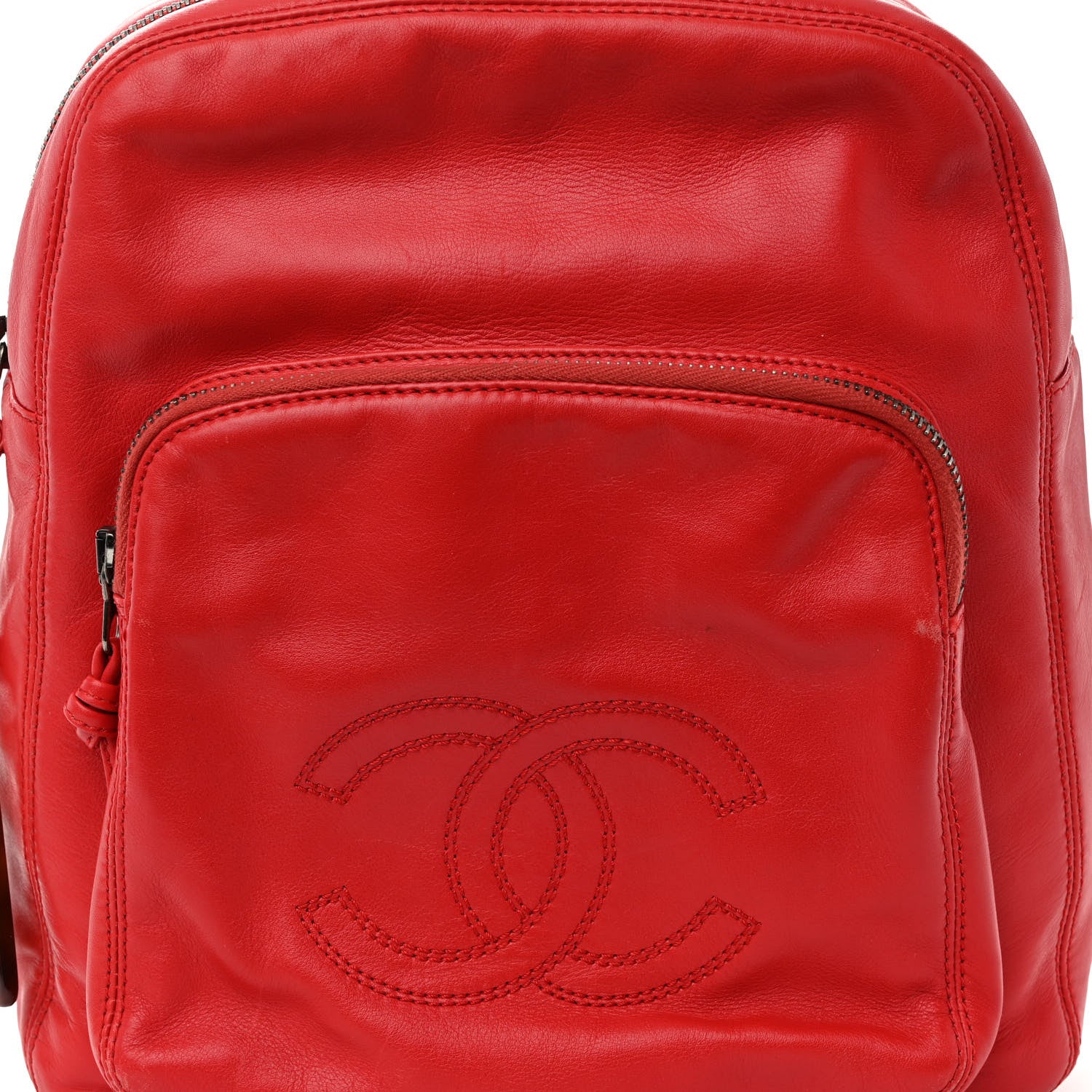 Chanel Lambskin CC Timeless Backpack Red 8 of 13