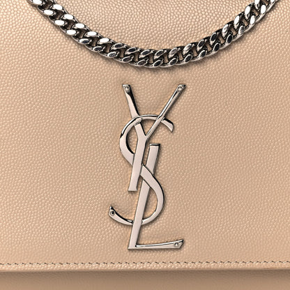 Saint Laurent Grain De Poudre Medium Monogram Kate Satchel Nude Powder 13 of 13