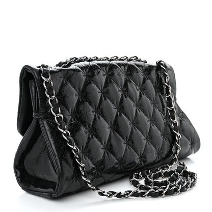 Chanel Glazed Crackled Calfskin Mademoiselle Flap Black 3 of 13