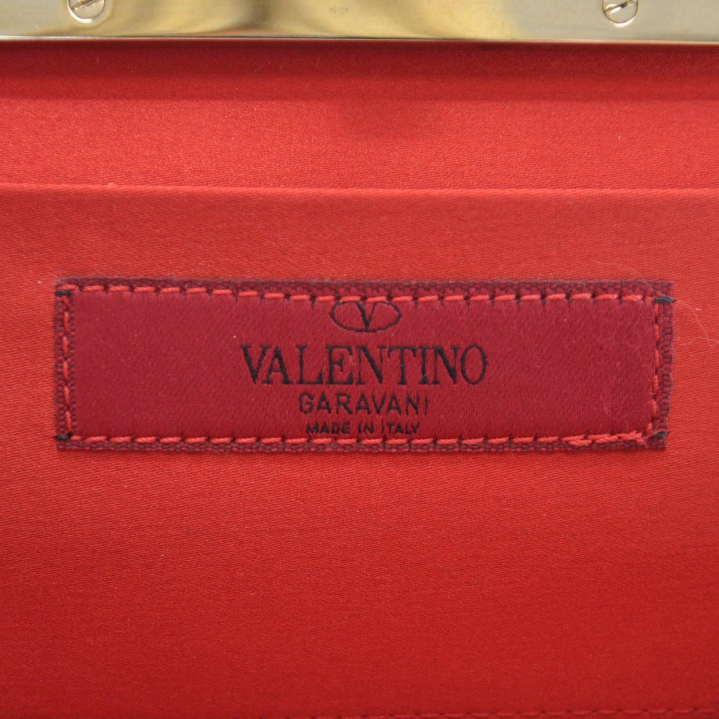 Satin Crystal Pleated Clutch Red