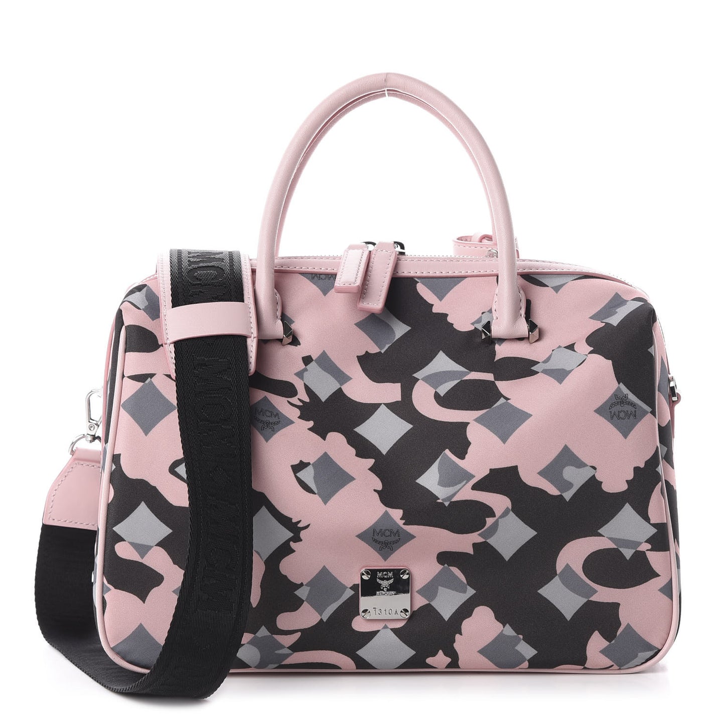 Nylon Camo Top Handle Satchel Pink Blush