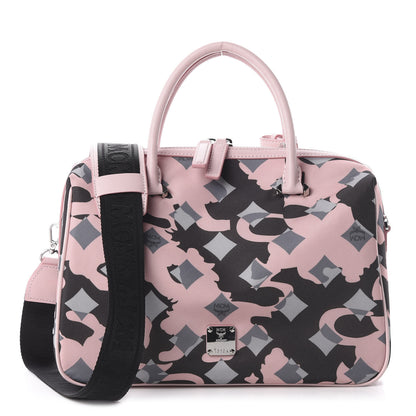 MCM Nylon Camo Top Handle Satchel Pink Blush 1 of 9