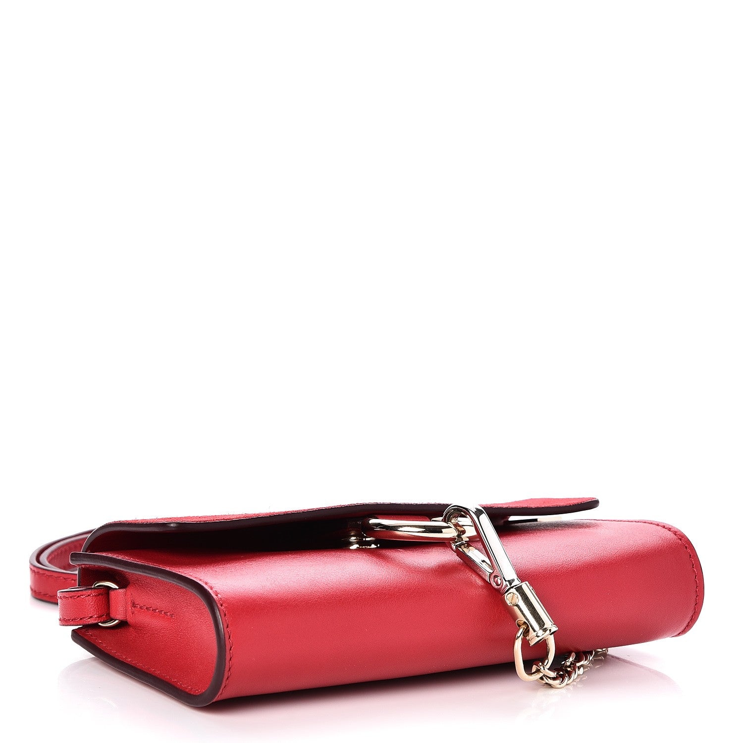 Chloe Suede Calfskin Mini Faye Shoulder Bag Tulip Red 4 of 7
