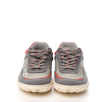 Chanel Nylon Calfskin Suede Womens CC Sneakers 39 Grey Red 2 of 9