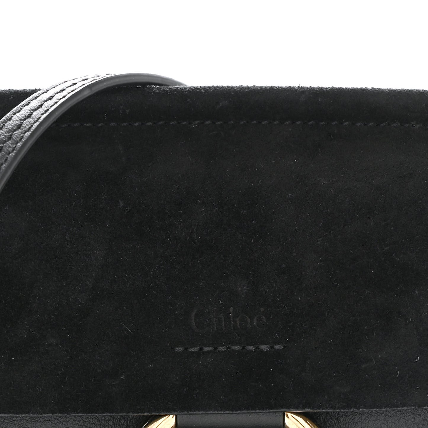 Suede Calfskin Mini Faye Bracelet Bag Black
