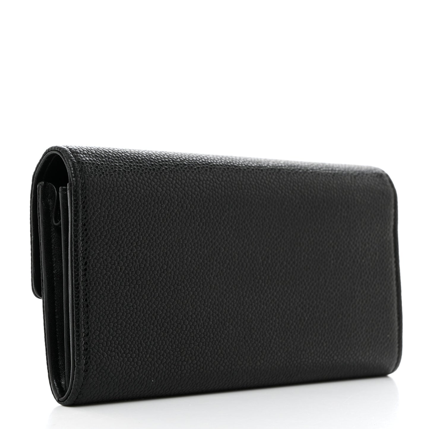 Caviar Timeless CC Large Gusset Flap Wallet Black