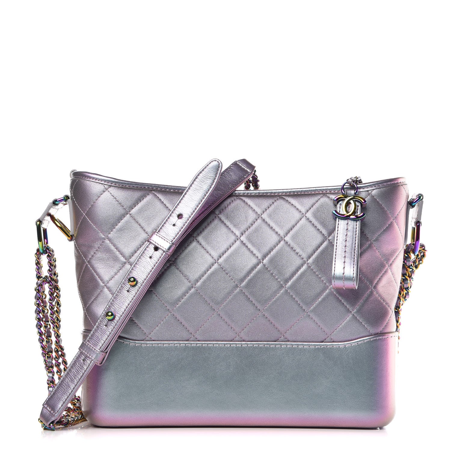 Chanel Iridescent Lambskin Calfskin Quilted Medium Gabrielle Hobo Light Purple 1 of 11