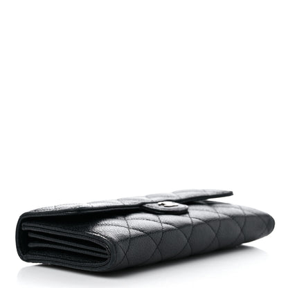 Chanel Caviar Quilted Large Gusset Flap Wallet Black 4 of 18