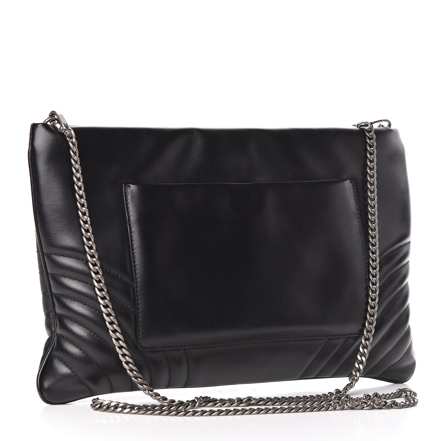 Soft Calfskin Impunture Diagramme Clutch Black