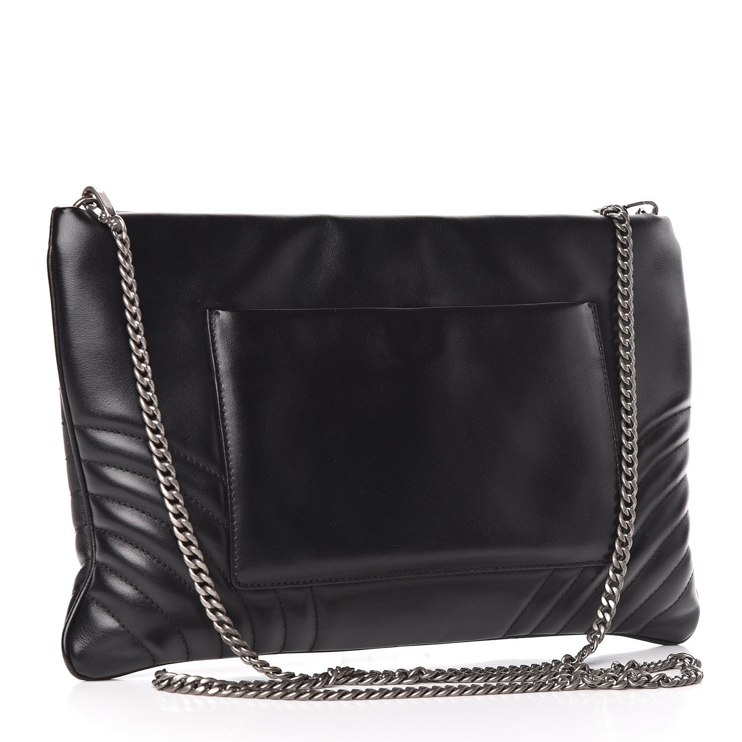 Prada Soft Calfskin Impunture Diagramme Clutch Black 3 of 9