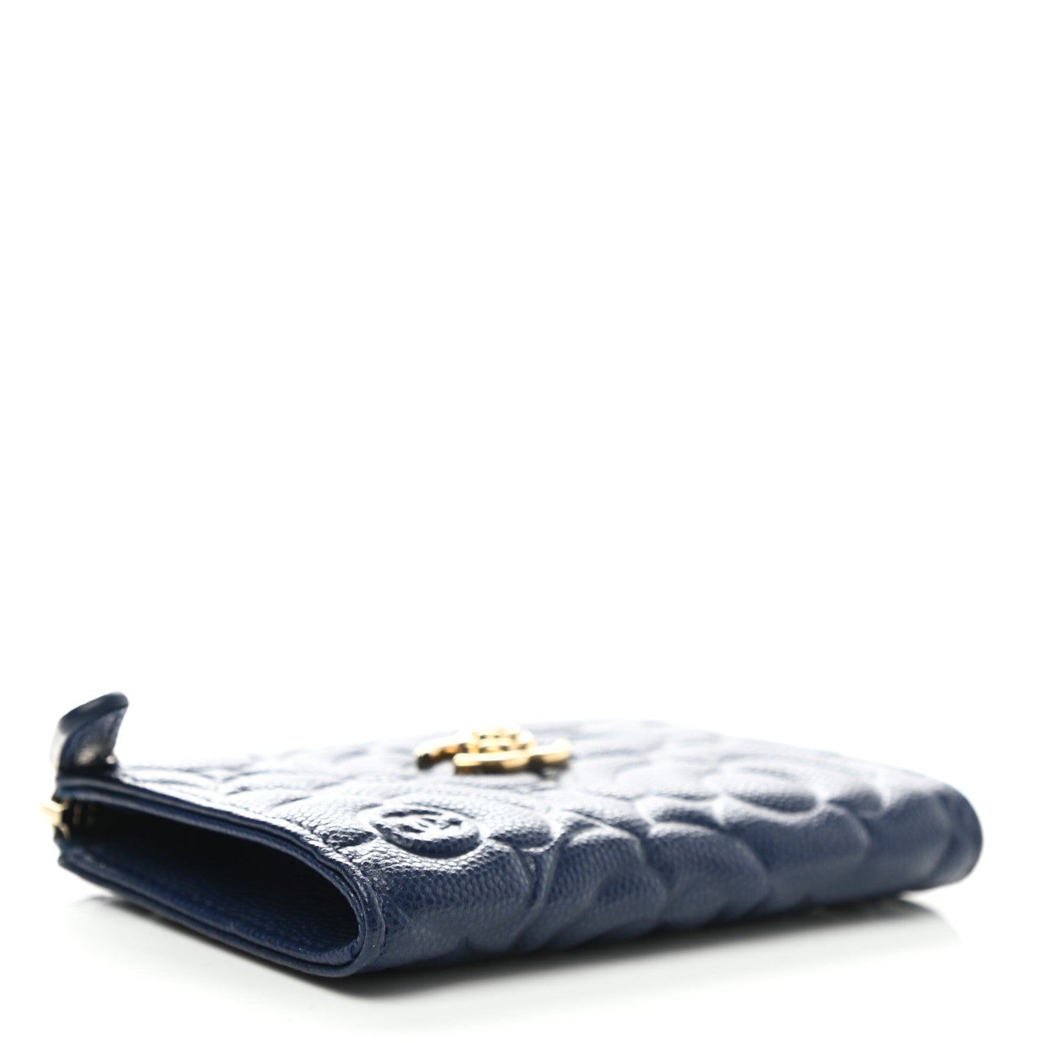 Chanel Caviar Camellia Embossed Key Holder Case Navy 4 of 8