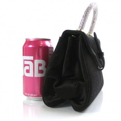Judith Leiber Satin Crystal Evening Bag Black 2 of 7