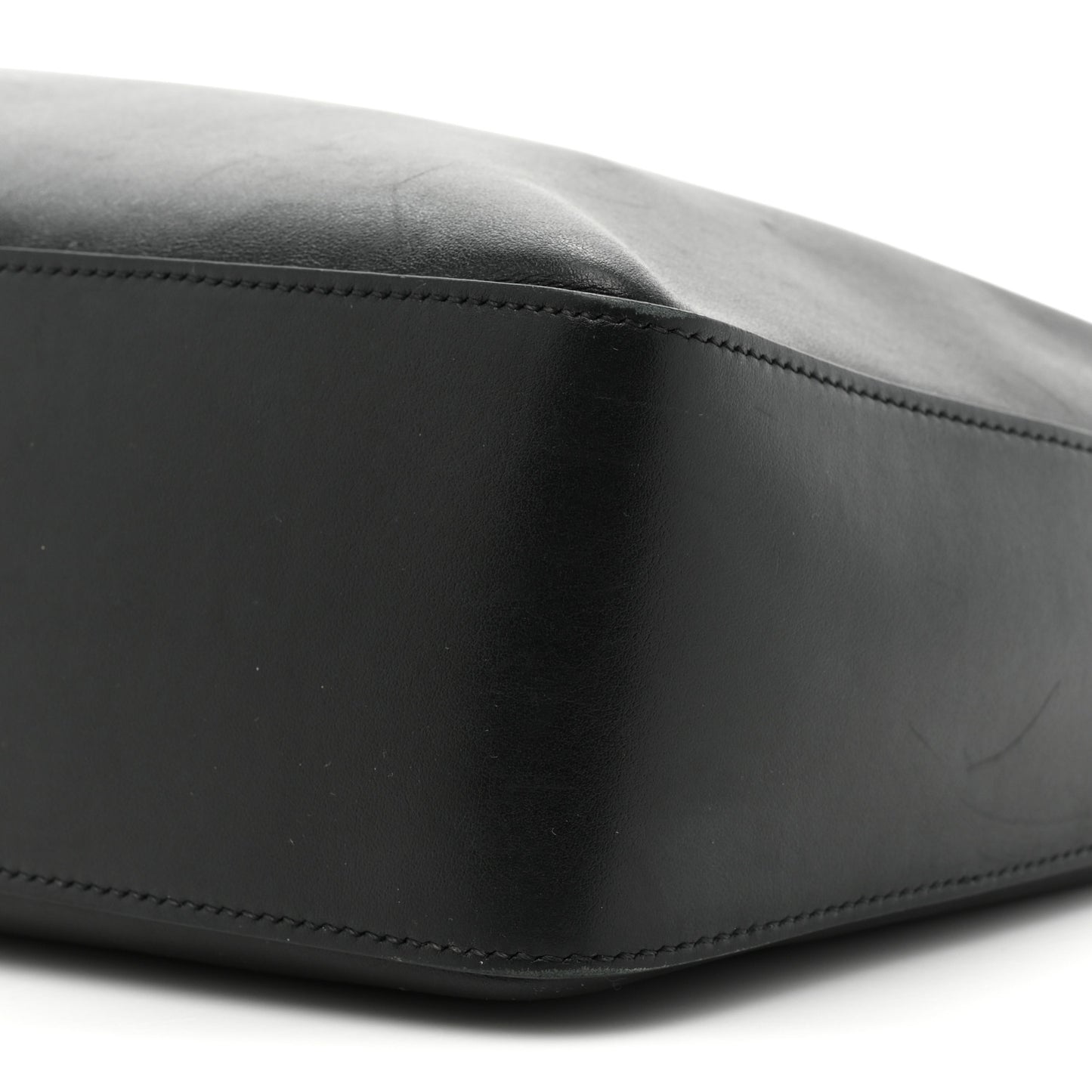 Smooth Calfskin Small Moon Cut Out Shoulder Bag Black