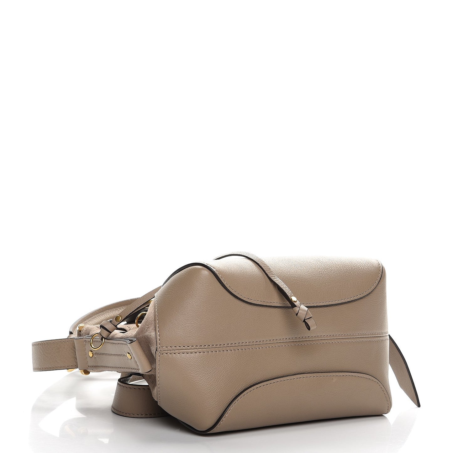 Suede Calfskin Small Owen Bucket Bag Motty Grey