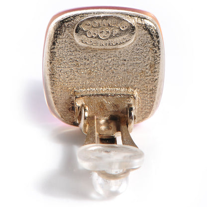 Chanel Resin CC Iridescent Clip On Earrings Pink 4 of 5