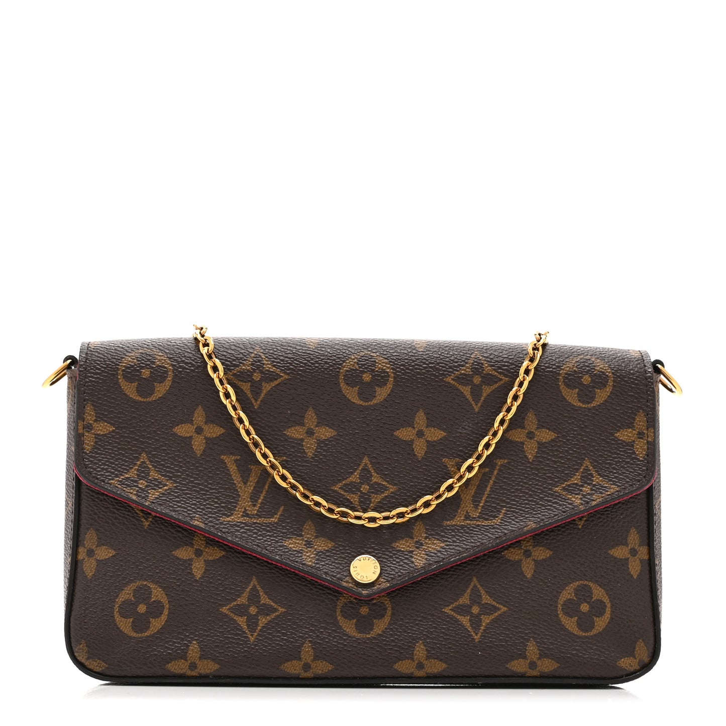 Monogram Pochette Felicie Chain Wallet Fuchsia