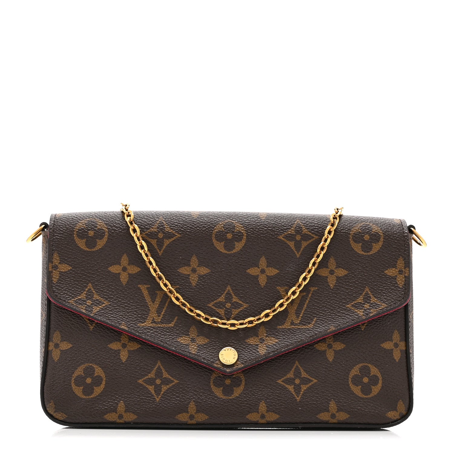 Louis Vuitton Monogram Pochette Felicie Chain Wallet Fuchsia 1 of 11
