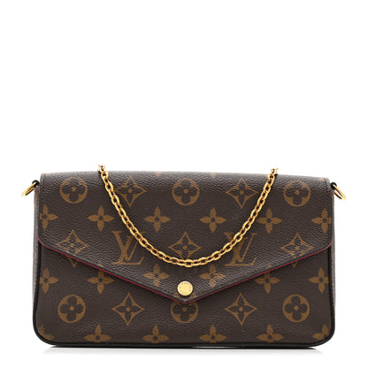 Louis Vuitton Monogram Pochette Felicie Chain Wallet Fuchsia 1 of 11