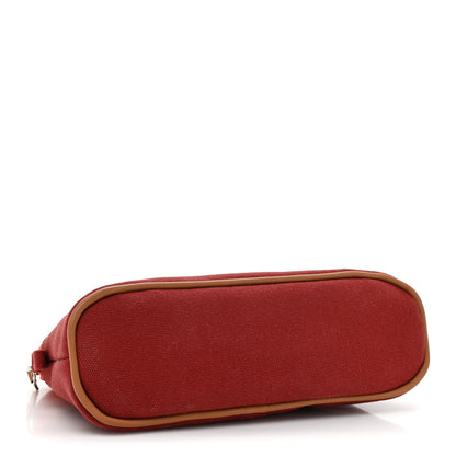 Hermes Cotton Canvas Mini Bolide Travel Cosmetic Pouch Feu Tomette 4 of 12