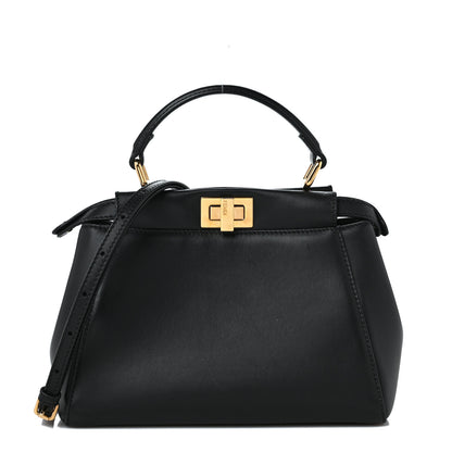 Fendi Nappa Mini Peekaboo Iconic Satchel Black 1 of 11
