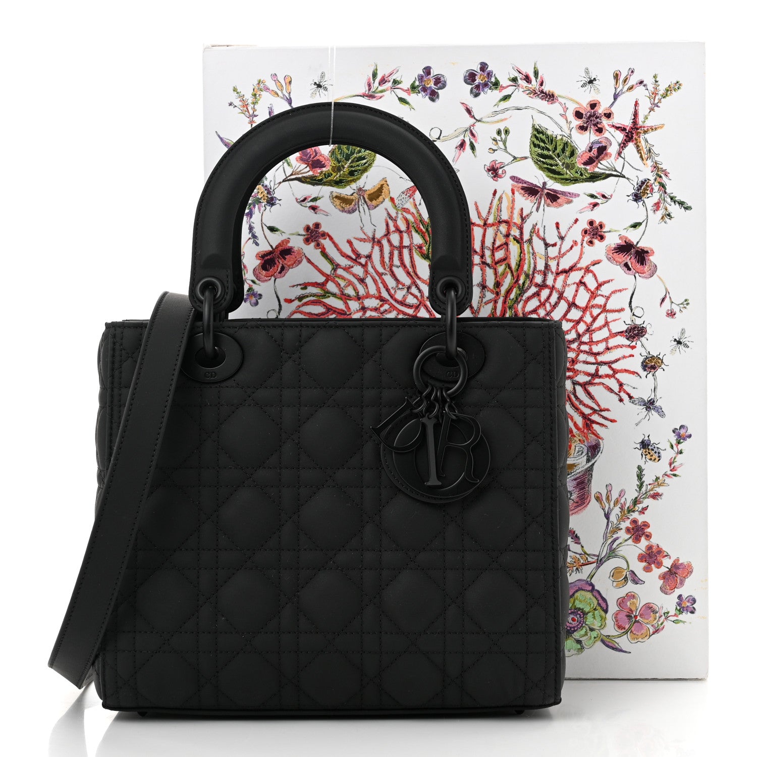 Christian Dior Ultra Matte Calfskin Cannage Medium Lady Dior Black 11 of 11