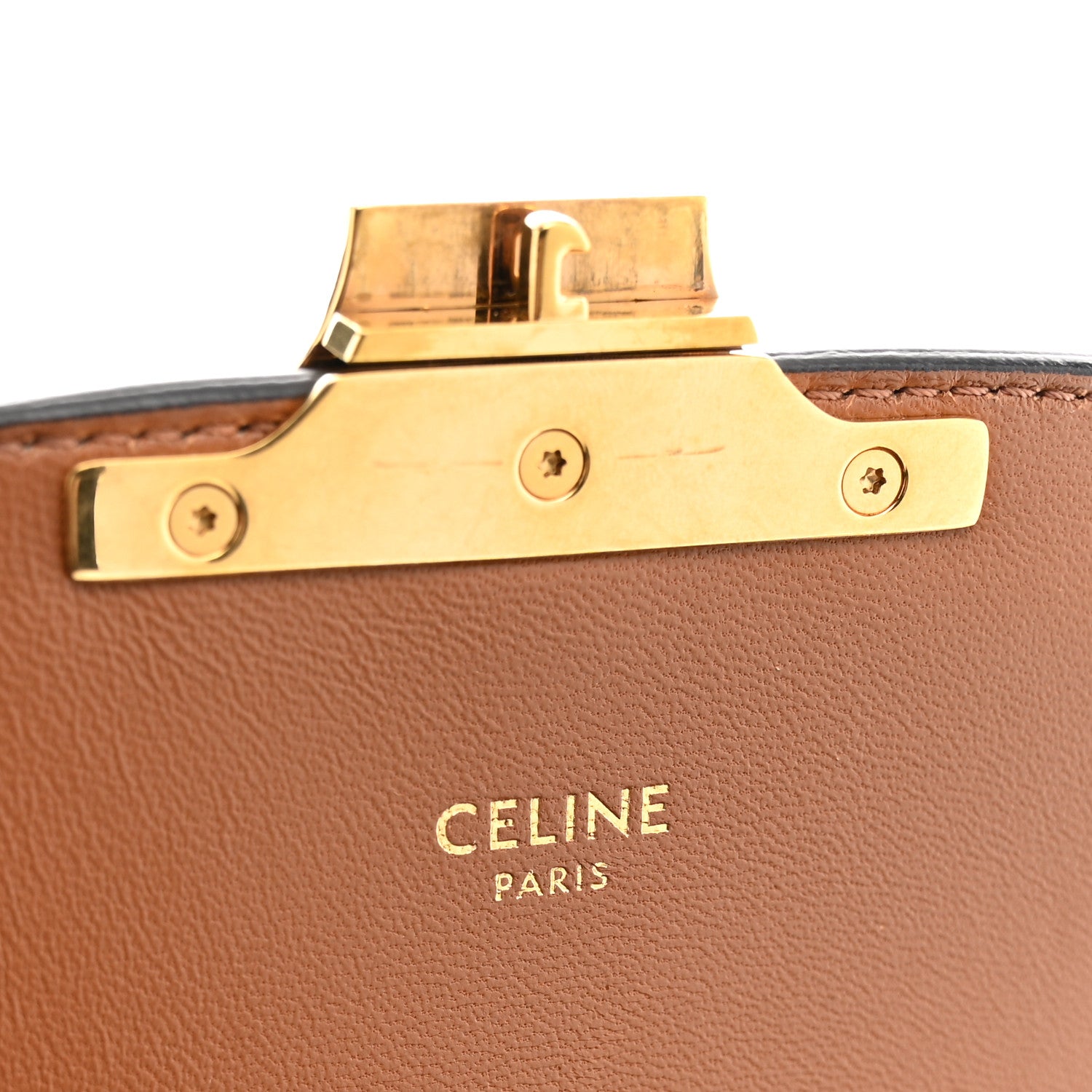 Celine Calfskin Triomphe Canvas Teen Triomphe Bag Tan 6 of 12