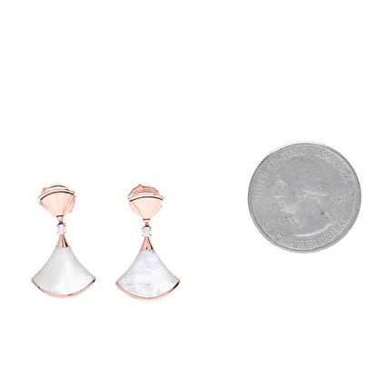 Bulgari 18K Rose Gold Diamond Mother of Pearl Divas' Dream Earrings 2 of 6