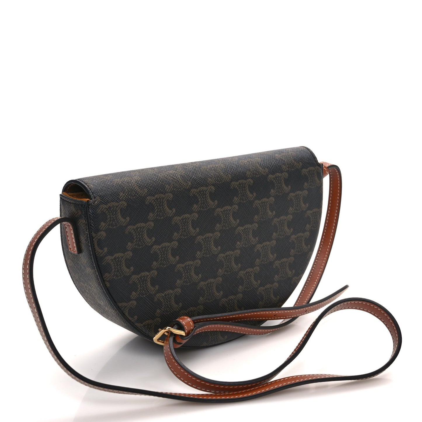 Calfskin Triomphe Canvas Besace Tan