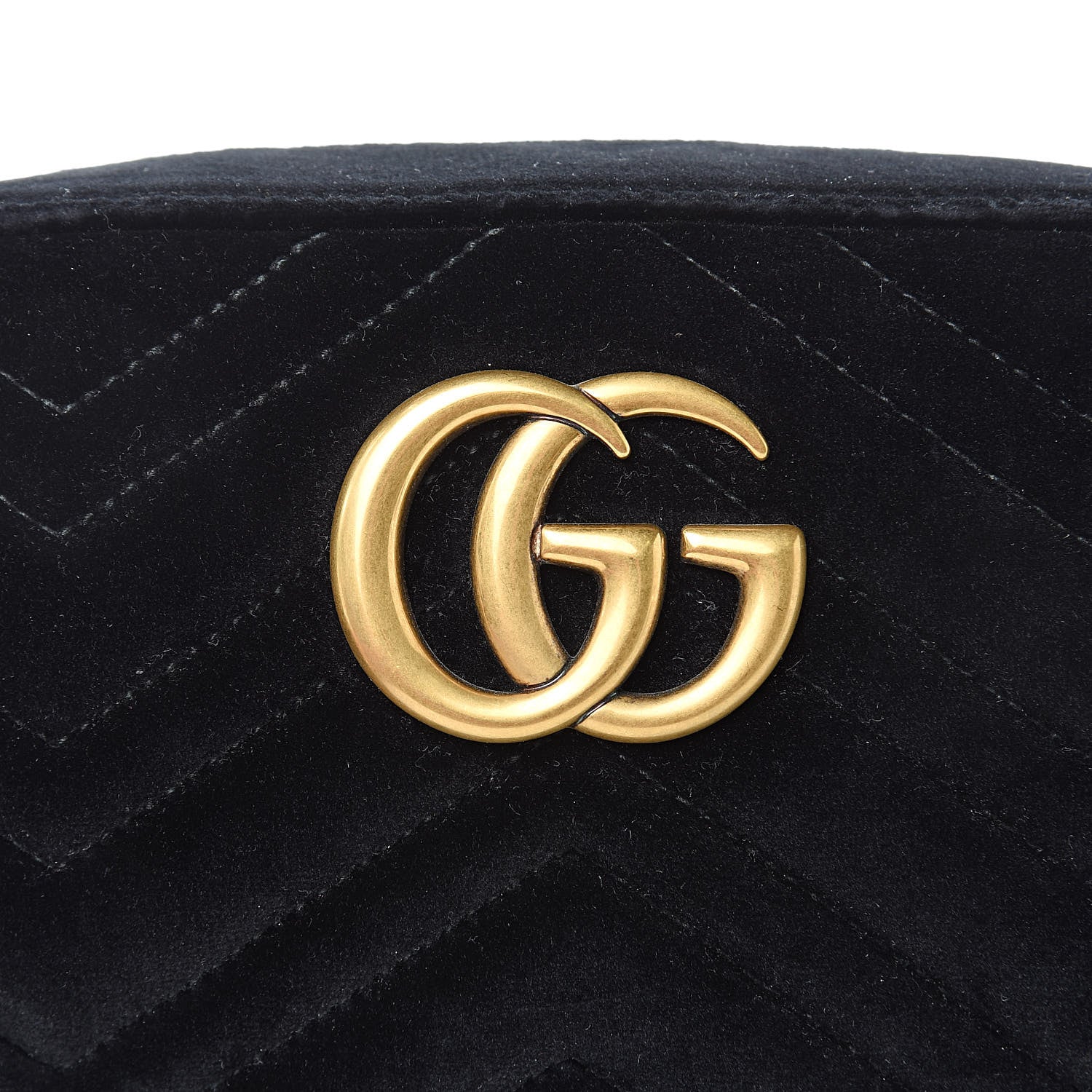 Gucci Velvet Matelasse Small GG Marmont Chain Shoulder Bag Black 8 of 8
