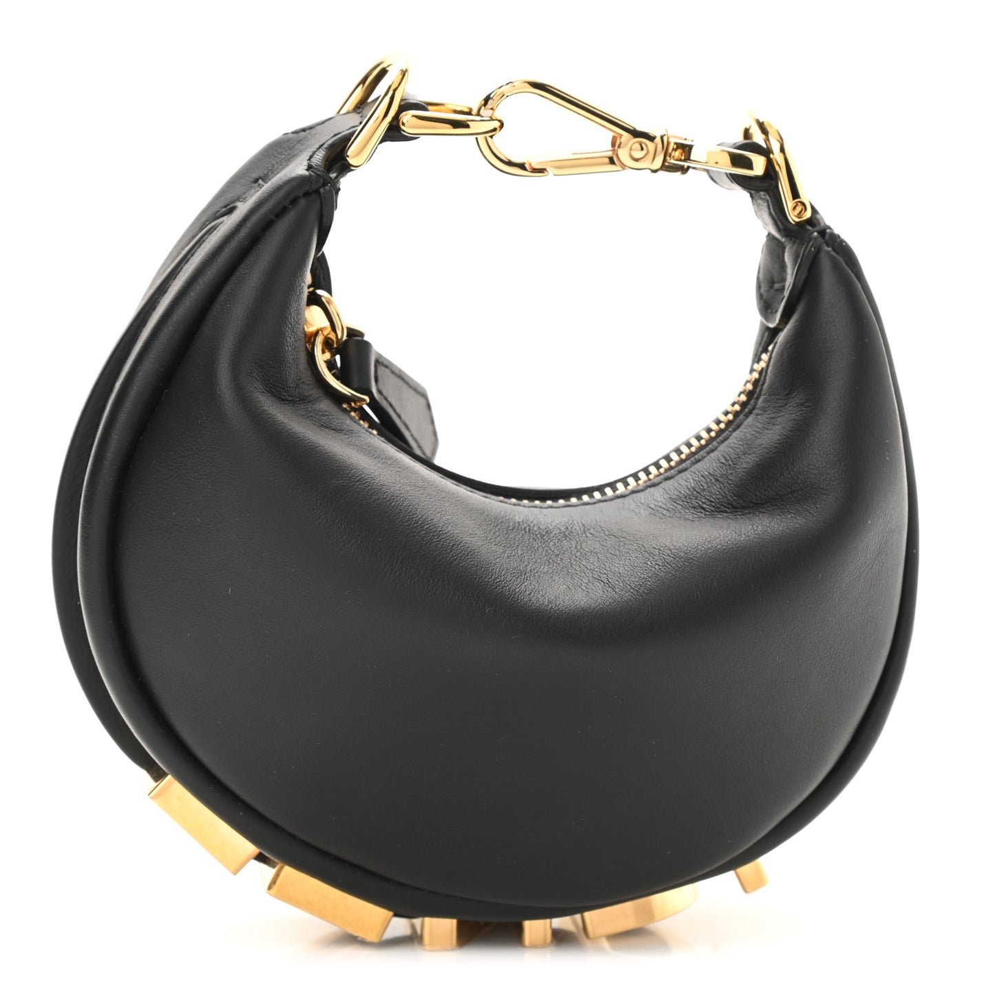 Vitello Grace Matte Nano Fendigraphy Hobo Charm Black