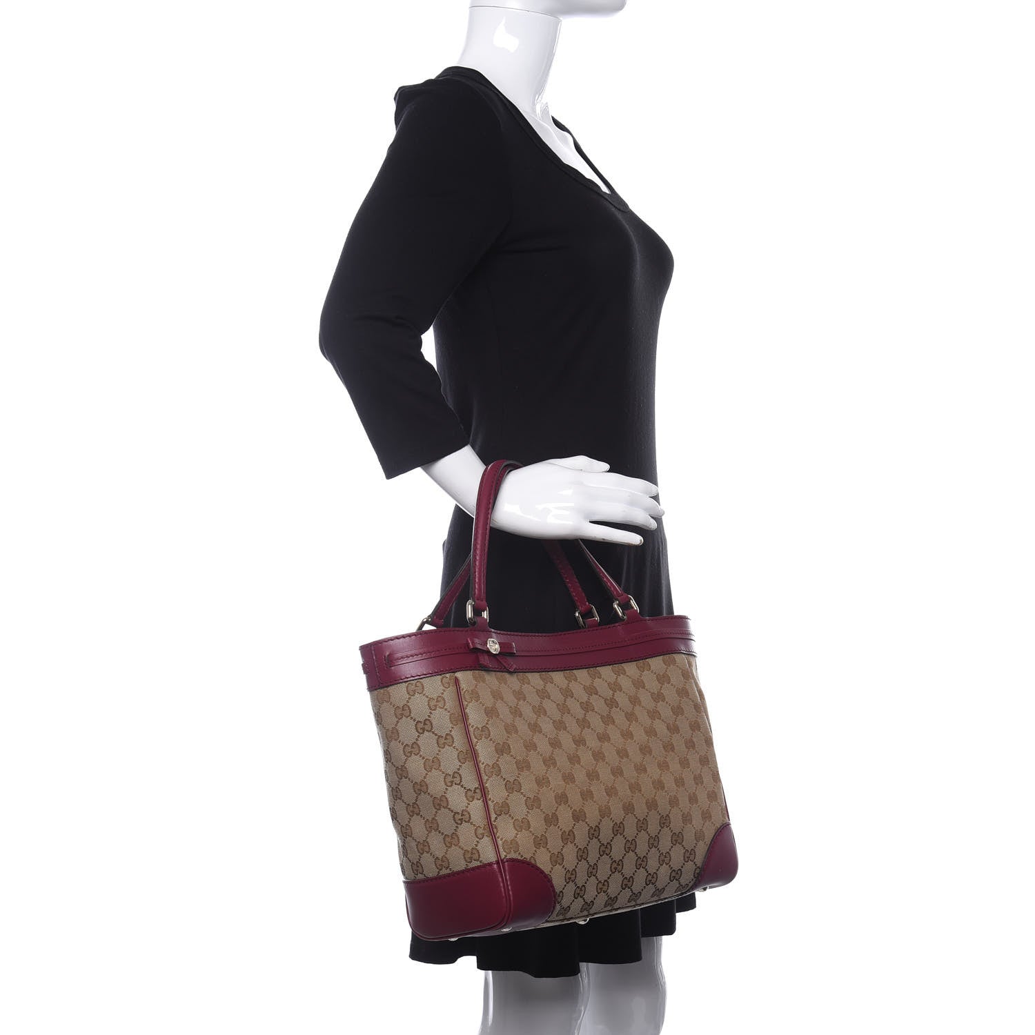 Gucci Monogram Web Medium Mayfair Tote Cherry 2 of 10