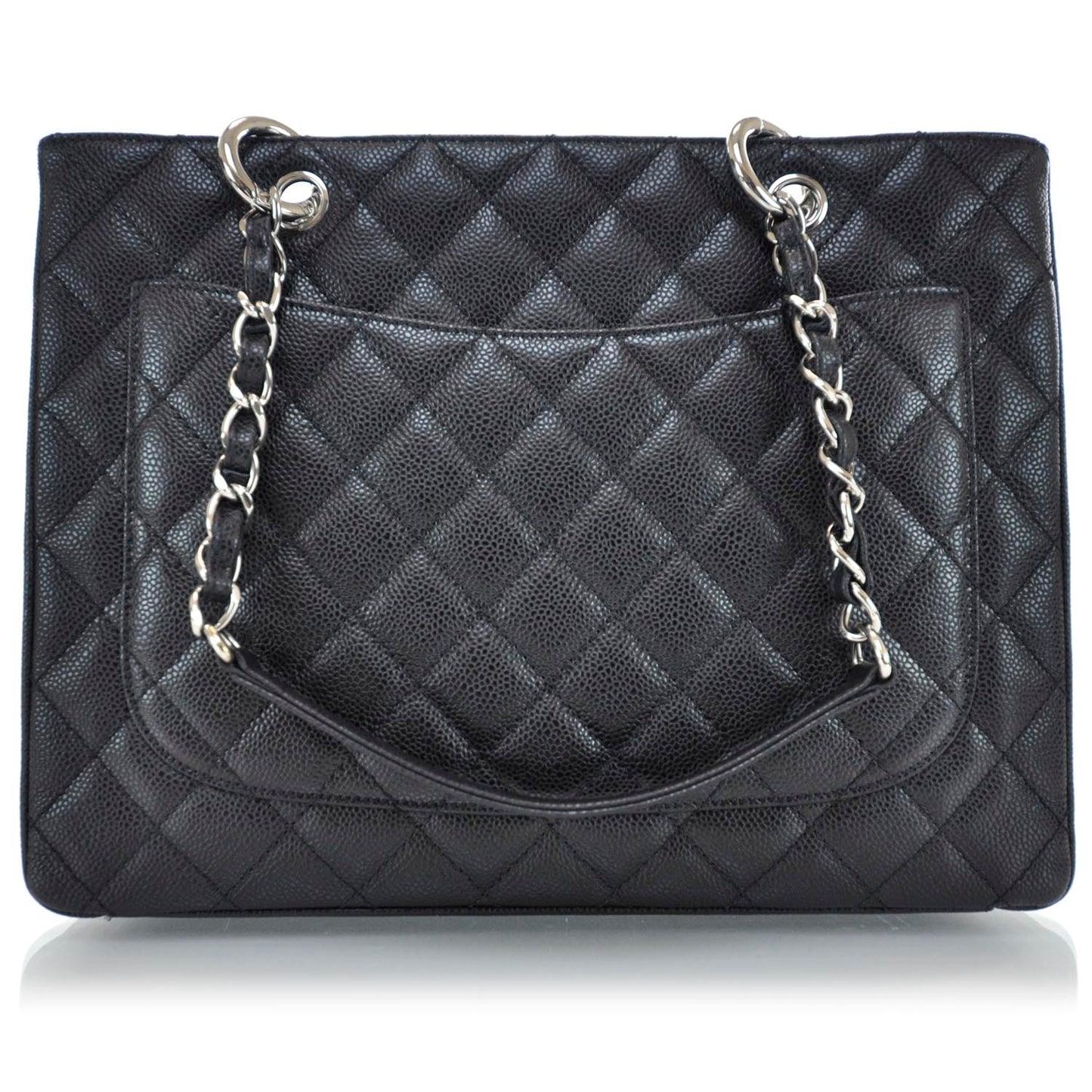 Caviar Quilted Grand Shopping Tote GST Black