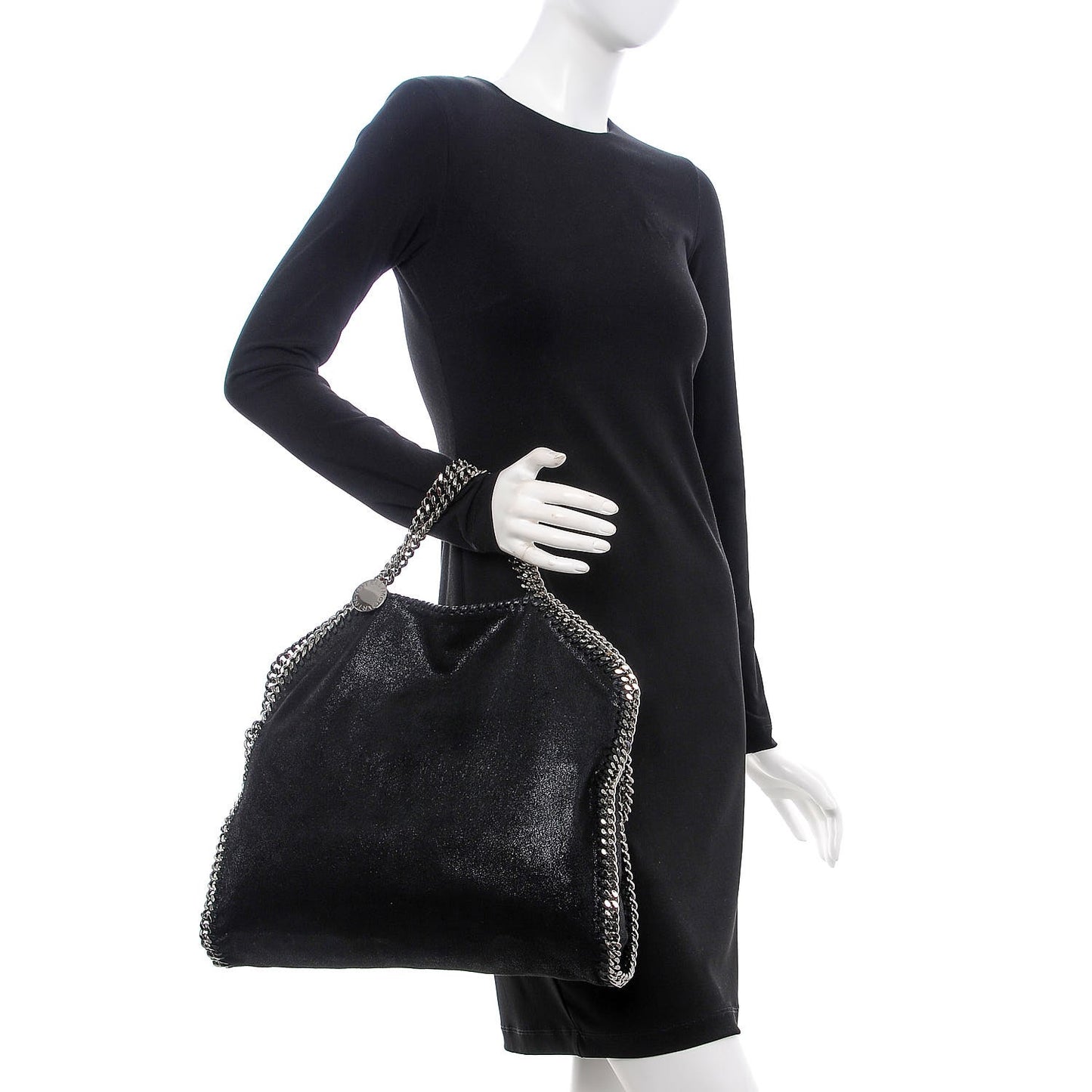 Shaggy Deer Falabella Fold Over Tote Black