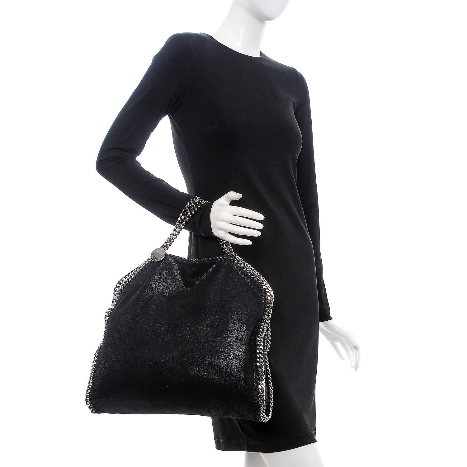 Stella McCartney Shaggy Deer Falabella Fold Over Tote Black 2 of 8