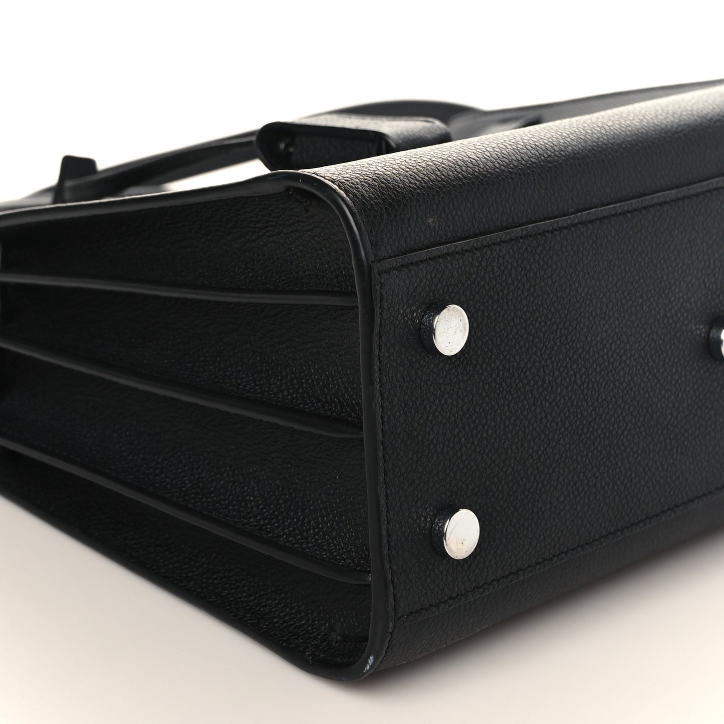 Grained Calfskin Baby Sac De Jour Black