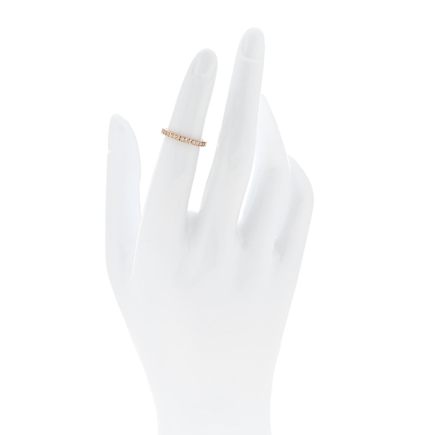 18K Rose Gold Diamond Soleste Half Eternity Band Ring 46 3.75